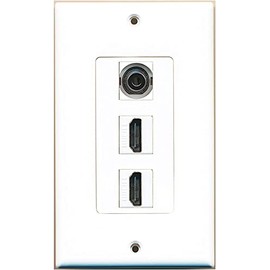 RiteAV - 1 3.5mm Audio/Headphone Jack and 2 HDMI Port Wall Plate Decorative