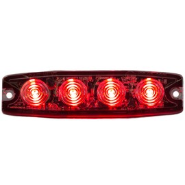 Buyers Products 8892243 4.5 Inch Ultra Thin LED Strobe Light, Red, 4 LEDS, Synchronous And Alternating Flash Patterns, Emergency Light for Vehicles, Truck And Trailer Lights and Accessories