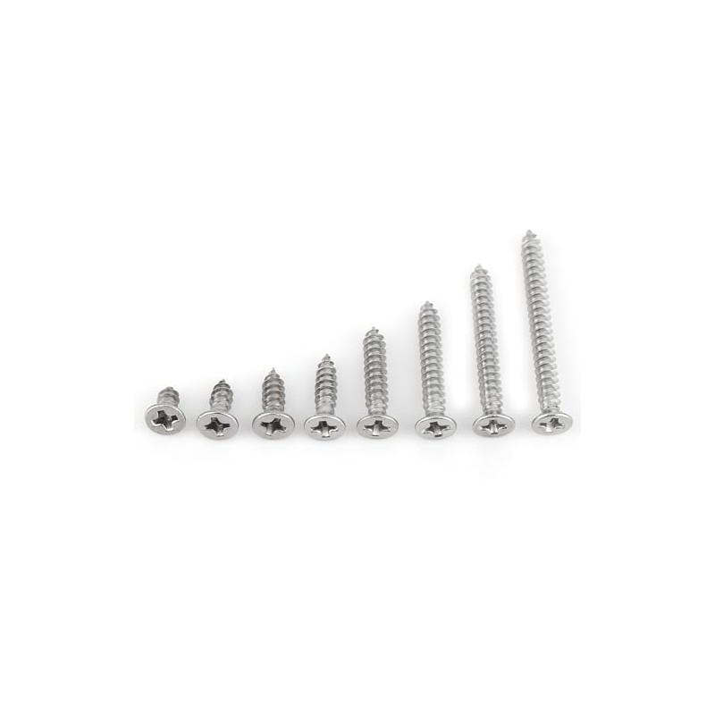 200 Uds M3 Acero Inoxidable SS304 Tornillos Autorroscantes Pan Flat