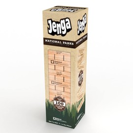 USAOPOLY JENGA National Parks | Classic Jenga Wooden Block Game with a National Parks Theme | Perfect Travel Game for Families | Celebrate US National Parks Service