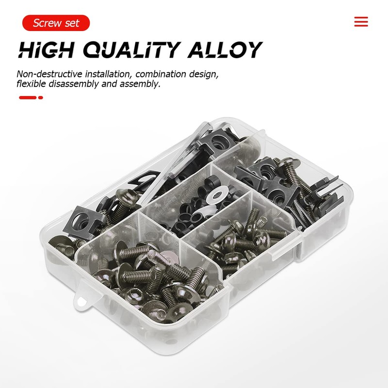 JNNJ 177 Pieces Screw Set Motorcycle Fairing Screws Kit, Motorcycle