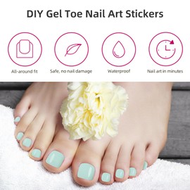 Semi Cured Gel Pedicure Strips,26 PCS Gel Nail Strips Works with Any UV Light, Salon Quality Gel Nail Stickers，Easy to Apply & Remove
