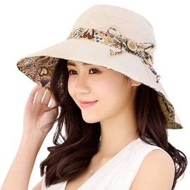 WITERY Outdoor Sun Hat Sun Visors for Women Foldable Wide Brimmed Bucket Hats Reversible Packable with Chin Strap uv Protection UPF 50+
