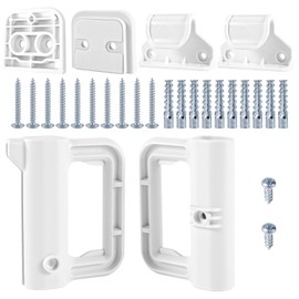 PEUTIER Baby Gate Replacement Parts Kit, Baby Gate Hardware Baby Gate Wall Mounting Kit Dog Gate Accessories with Brackets Hooks Latches Screws for Mesh Gate Retractable Dog Gate