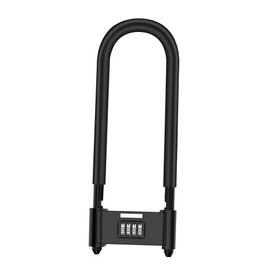 4 Digit Combination Padlock,Heavy Duty Anti Theft U-Shape Security Code Lock with Adjustable Shackle,for Bicycles, E-Bike,Mountain Bike,Road Bike,Gates,Shed, Fence [ Adjustable Range 210-230mm]