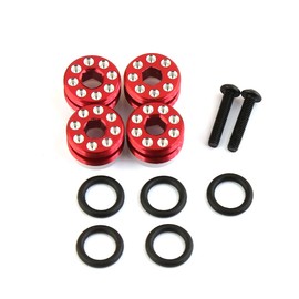 Alloy Front Hub Nut Delrin Cap with O-Ring for Arrma Kraton 6S Mojave Outcast Felony Talion Infraction Typhon Upgrade Parts (Red)