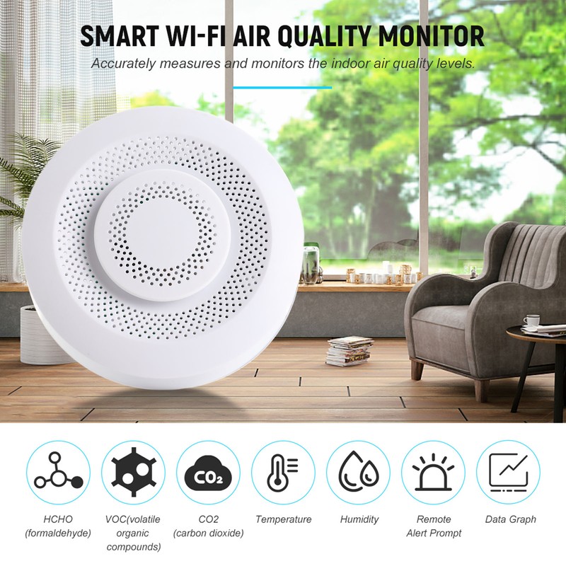 Smart Air Quality Monitor WIFI Indoor Air Quality Meter Tester