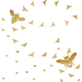 Bee Wall Decals Honey Bee Wall Decor Bee Wall Stickers Gold Honey Bee Decals, Honeycomb Wall Decals, Nursery Wall Decor Peel&Stick and Removable Decals for Bedroom