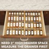 SpaceAid Bamboo Spice Drawer Organizer, (Need 3" Deep Drawer) Expandable