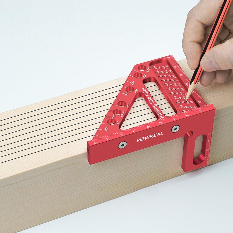Hole Position Scribing Ruler 3D 22.5‑90° Multi Angle Measuring Square