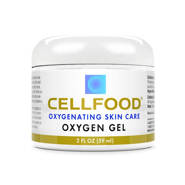 Cellfood Oxygen Gel, 2 fl oz - Nutrient Rich - Provides Moisture & Protection, Decreases Appearance of Fine Lines - Aloe Vera, Lavender Blossom Extract, Cellfood & Glycerine - Hypoallergenic, Non-GMO
