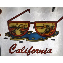 NONE RARE VINTAGE IRON-ON HEAT TRANSFER "California Sun Glasses"