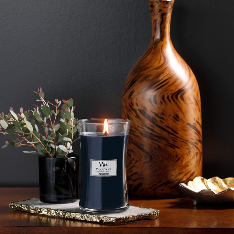 Woodwick Candle, Indigo Suede, Large