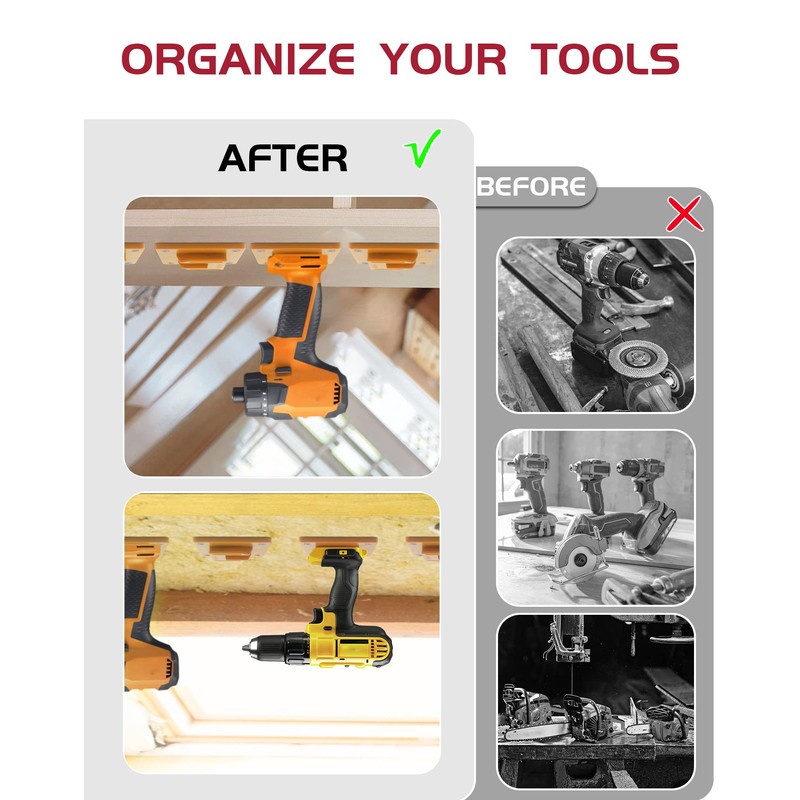 6 Packs Tool Holder for Dewalt 20V 12V 60V Cordless