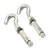 M10 Concrete Wall Hook, Anchor Hook with Metal Sleeve, 10 x 45 mm Hook Screw with 8 mm Expandable Concrete Dowel and Hex Nut, Hook Open Attachment for Solid Materials Such as Concrete and Stone (Pack