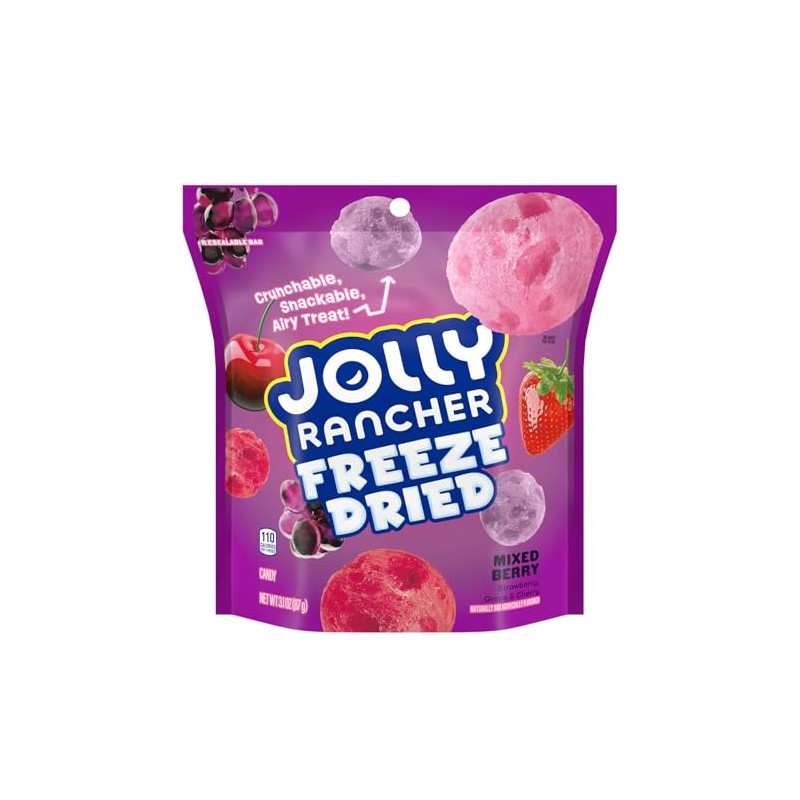 JOLLY RANCHER Freeze Dried Mixed Berry Flavored Candy Bag, 3.1