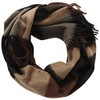 LORD OF LABEL Cashmere Scarf Fringe Dark Brown Stripes 200