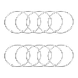 sourcing map 48Pcs Shower Curtain Rings, 2 Inch Curtain Hooks Rings Rustproof Metal Round Shower Hooks Snap Joint Design for Bathroom Shower Rod, Silver