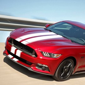 HUWANDE 63''x11'' Racing Body Stripes Stickers,Cars Hood Vinyl Decals,Car Pattern Sticker (White)