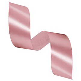Solid Color Rose Gold Satin Ribbon, 1-1/2 Inches x 25 Yards Fabric Satin Ribbon for Gift Wrapping, Crafts, Hair Bows Making, Wreath, Wedding Party Decoration and Other Sewing Projects