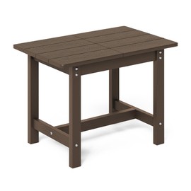 LUE BONA HDPS Large Size Outdoor Side Table, Outside End Table for Patio, Porch, Beach, Garden, Weather Resistant/Easy Maintenance/Indoor or Outdoor Use,Dark Brown