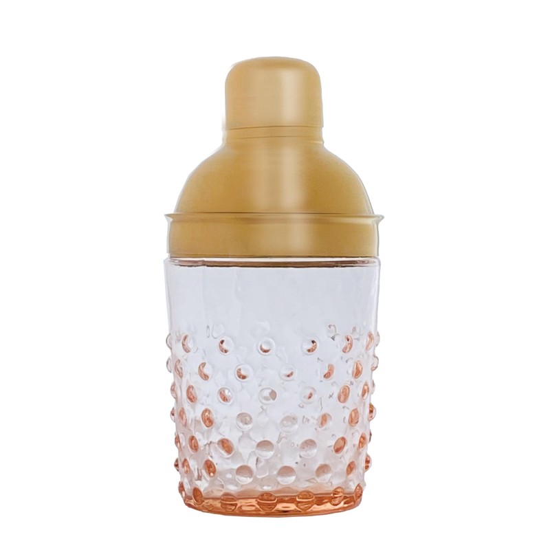 Creative Co-Op Hand-Blown Glass and Stainless Steel Hobnail Cocktail Shaker,