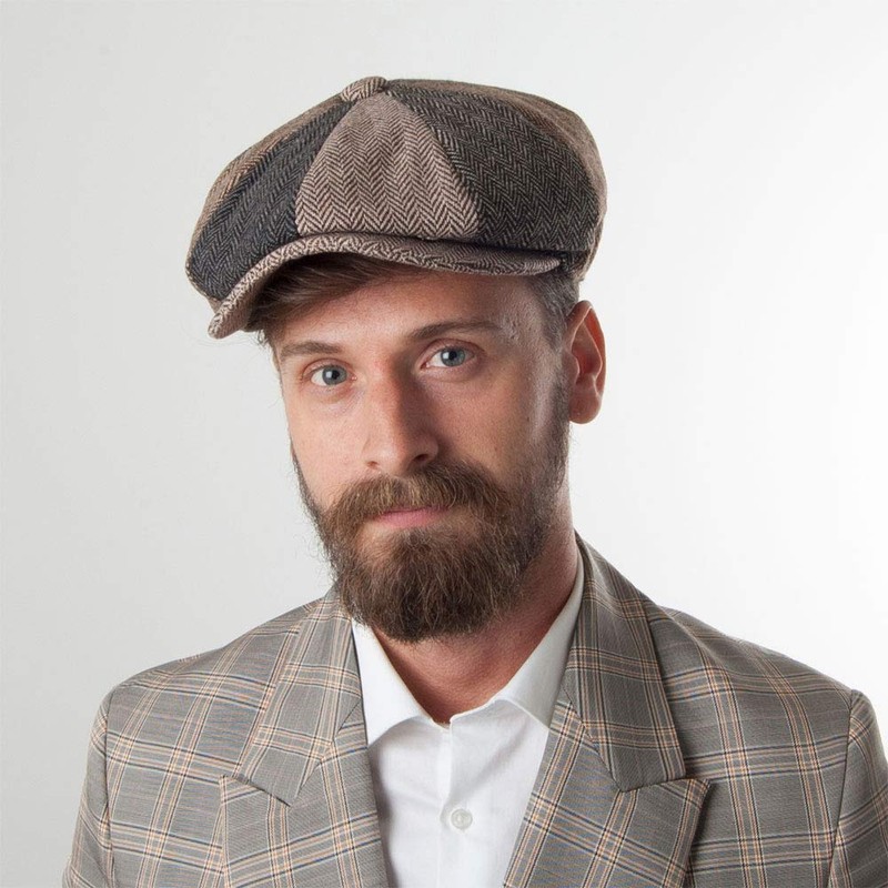 Jaxon & James Herringbone Patch Newsboy Cap - Multi-Coloured L