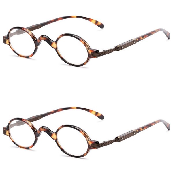 The Potter Unisex Reader, Metal Round Vintage Spring Hinge Reading Glasses for Men and Women + 1.25 (2 Tortoise)
