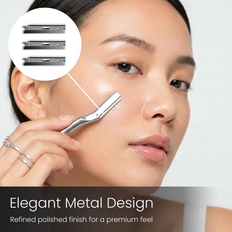 Dermaplane Razor for Women, Face Razor with 3 Stainless Steel