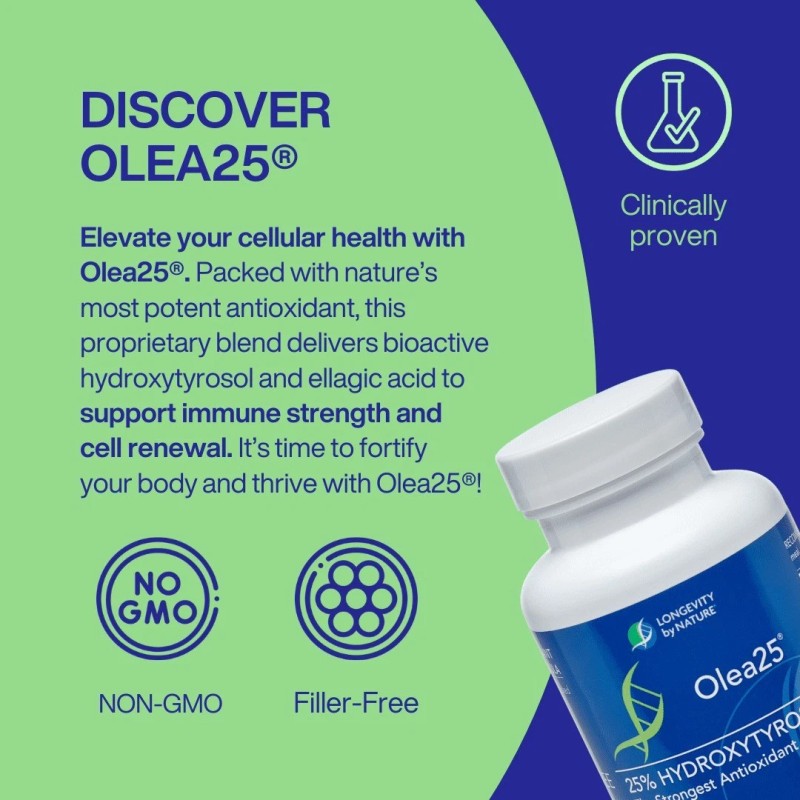 BOOST Longevity Olea25 – 25% Hydroxytyrosol Organic Olive Leaf Supplement