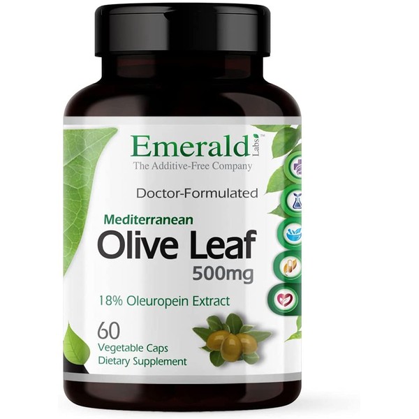 Emerald Labs Olive Leaf 500mg - Helps Support Immune Health - 60 Vegetable Capsules