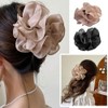Large Chiffon Fabric Hair Clips, Large Size Black Fabric Ribbon