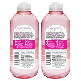 Garnier Garnier Micellar Water with Rose Water and Glycerin, Hydrating Facial Cleanser & Makeup Remover, For All Skin Types, Vegan, Cruelty Free, 13.5 Fl Oz (400mL), 2 Count