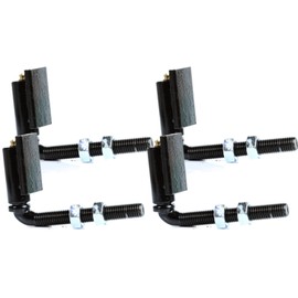 Steel 3/4" J Bolt Welded Hinges for Heavy Driveway Gates - Welding on Larger Iron or Steel Gates Up to 600 Pounds - 7" Length with 5.75" Thread Arm - 2" Post-Gate Gap - 4 Bolts