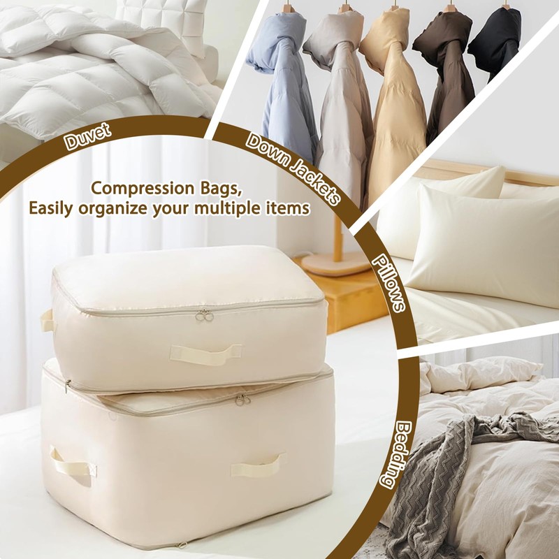4 Pack Ultra Space Saving Self Compression Organizer Comforter Storage