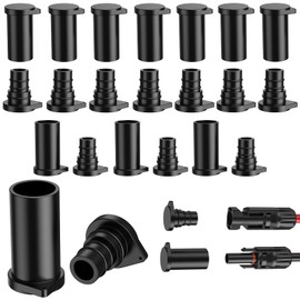 Bateria Power 12 Pairs Solar Connector Caps, IP68 Weather Resistant Dust Male and Female Cap for Solar Panel Connectors