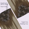 Fshine Clip-In Real Hair Extensions, 40 cm, 7 Pieces, 120
