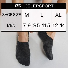CS CELERSPORT Men No Show Socks with Cushion Low Cut Invisible Non Slip Socks (8 Pairs), X-Large, Black+White+Grey+Dark Grey