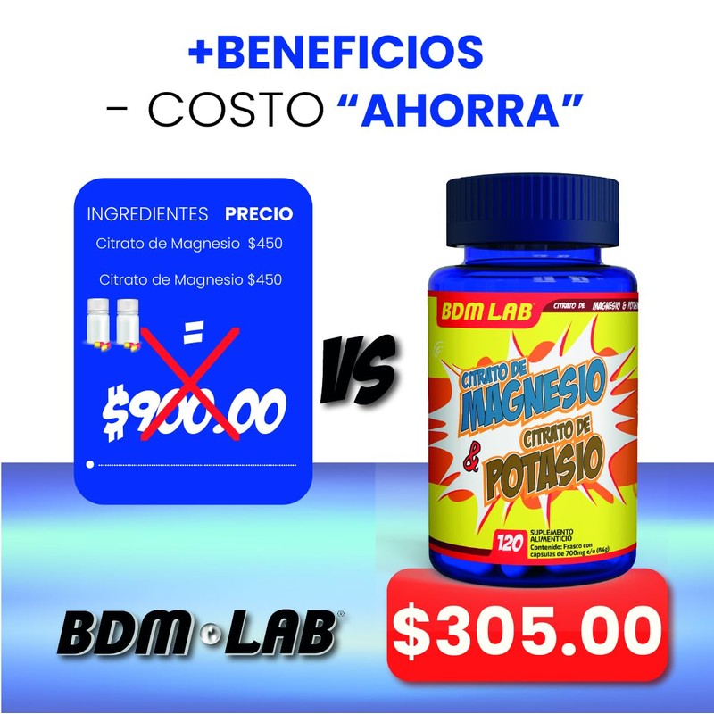 Citrato de Magnesio & Citrato de Potasio | BDM LAB