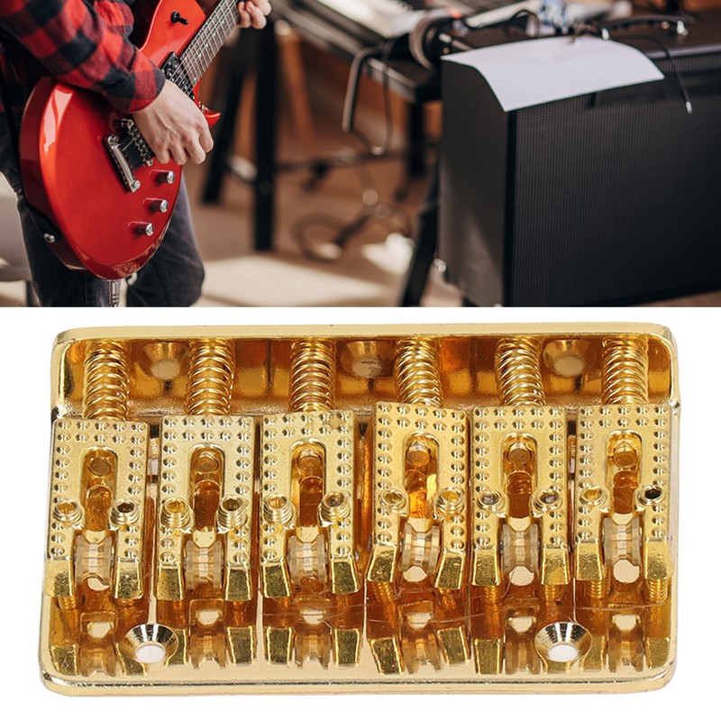 Electric Guitar Bridge 6 Strings 65mm Glossy Metal Guitar Hardtail