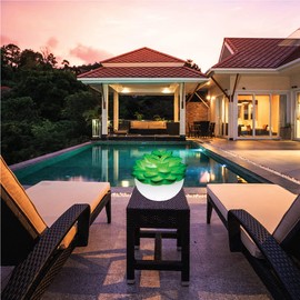 GAME 81343-BB Pool and Backyard PatioGLO Solar Succulent LED Floating Waterproof Light, Sage