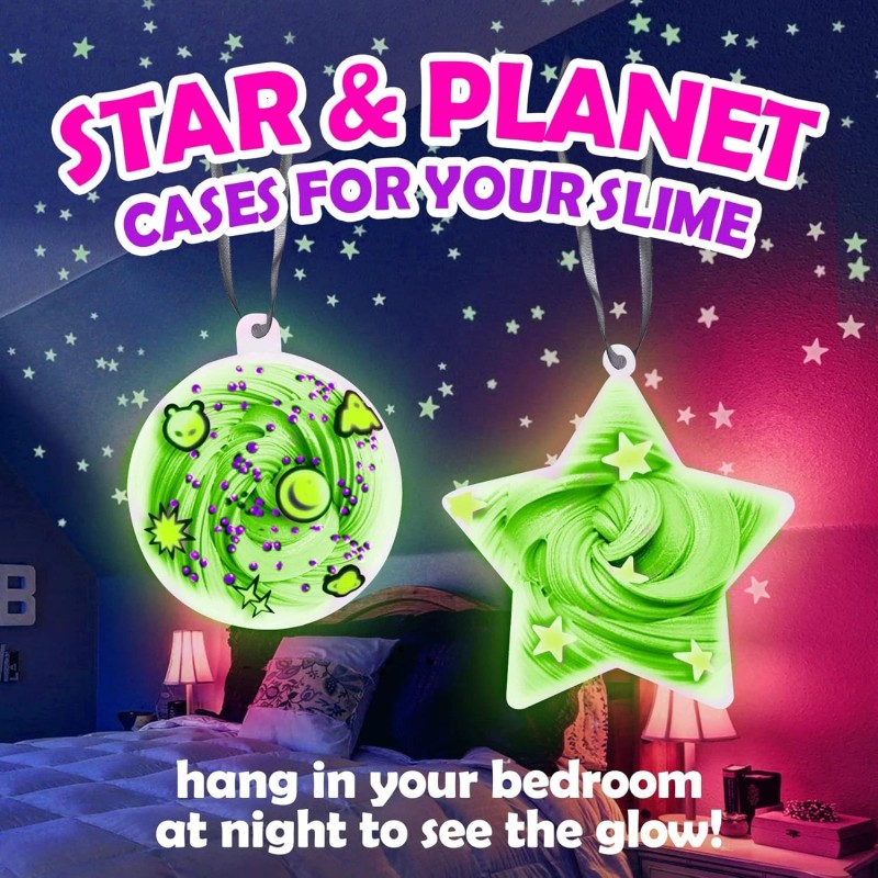 Original Stationery Galaxy Slime Kit, Maker Set with Glow in