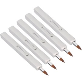 Pincel Retráctil Portátil para Labios, 5 Piezas de Nailon, Ideal para Maquillaje de Labios, con Carcasa Gris