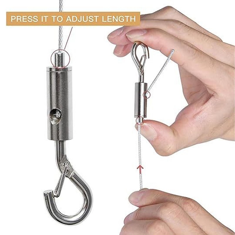 5Pcs Adjustable Picture Hanging Wire Kit Stainless Steel Heavy Duty