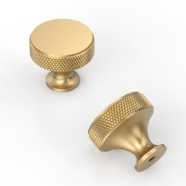 Amerdeco 10 Pack Champagne Bronze Knurled Cabinet Knobs Kitchen Cabinet Handles for Drawer, Cupboard and Wardrobe ZH0036