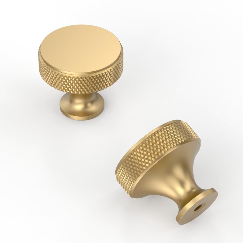 Amerdeco 10 Pack Champagne Bronze Knurled Cabinet Knobs Kitchen Cabinet