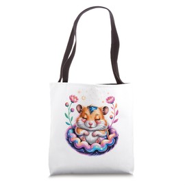 Space Flowers Hamster Hamsters Tote Bag