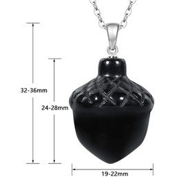 mookaitedecor 2pcs Clear Quartz Crystal Necklace Black Obsidian Necklace Hazelnut Pendant Necklace for Men Women, Semi Precious Stone Necklace Reiki Healing Crystal Necklace Unique Jewellery Gift
