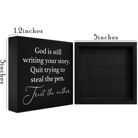 God Is Still Writing Your Story Sign, Prayer Room Bible Verse Christian Decor Wooden Sign Decoration For Home Office, Inspirational Signs Shelf Table Decor -D26