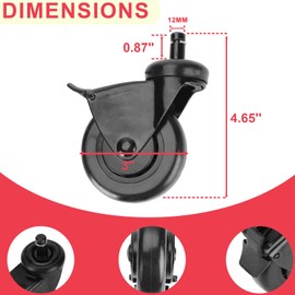 3 Inch Locking Caster Wheel for Traeger Pellet Grill Ironwood 650/885,Timberline 850/1300, Rubber Grill Wheel with Brake for Traeger Pro Series 34 Pro 780, Texas Elite 34, Replace for #HDW302, 2 Packs